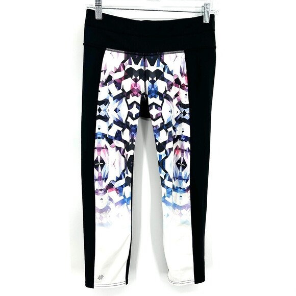 ATHLETA Disco Geo Sonar Cropped Workout Athletic Leggings Size Small - Picture 2 of 8